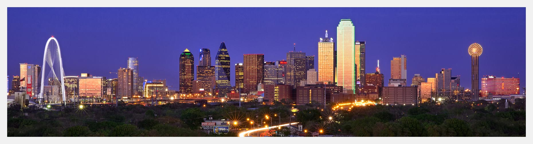 Dallas Skyline Panorama at Night