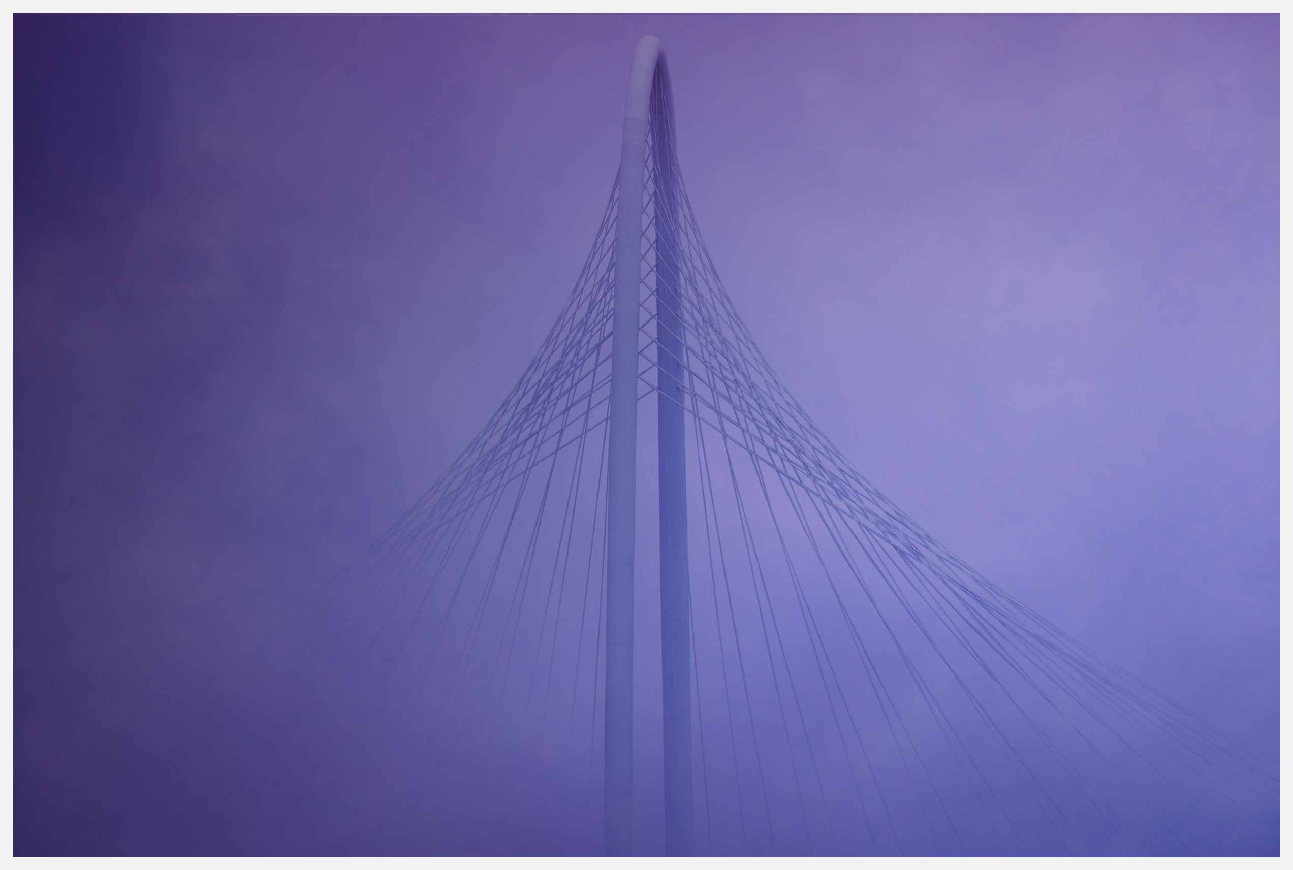 Margaret Hunt Hill Bridge With Fog Dallas Skyline