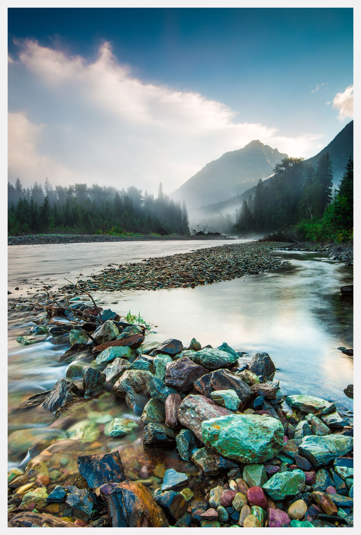 Stream-with-colored-stones-Glacier-National-Park